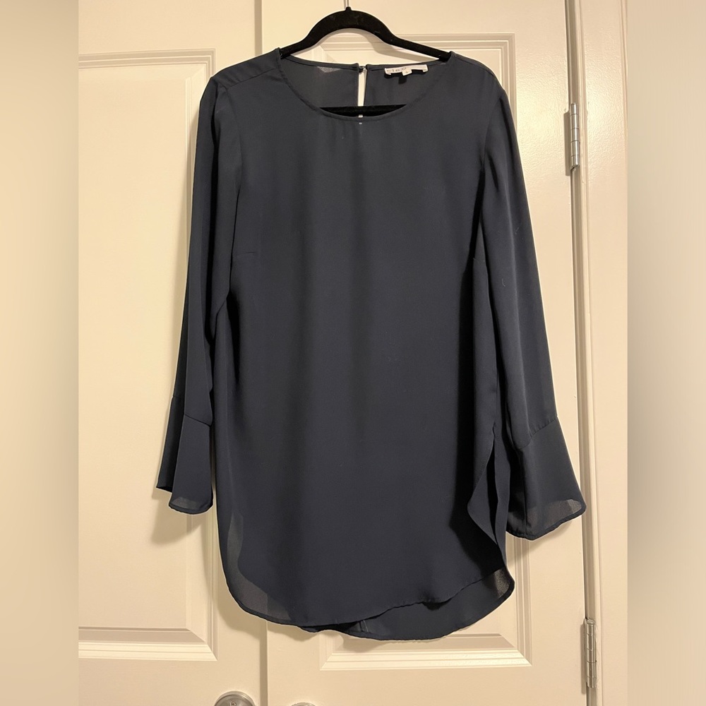 Large flowy navy blouse